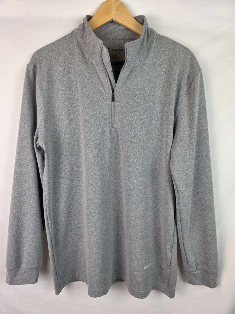 Greenside Golf Men's Shirt Size Medium Gray 1/4 Zip Athletic Long Sleeve Top